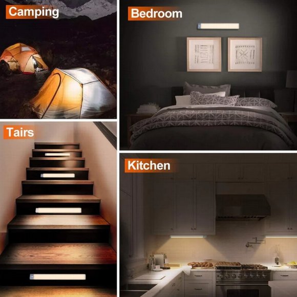 2 Pack LEPOTEC 54 LED Under Cabinet Lights Wireless Rechargeable - Picture 7 of 10